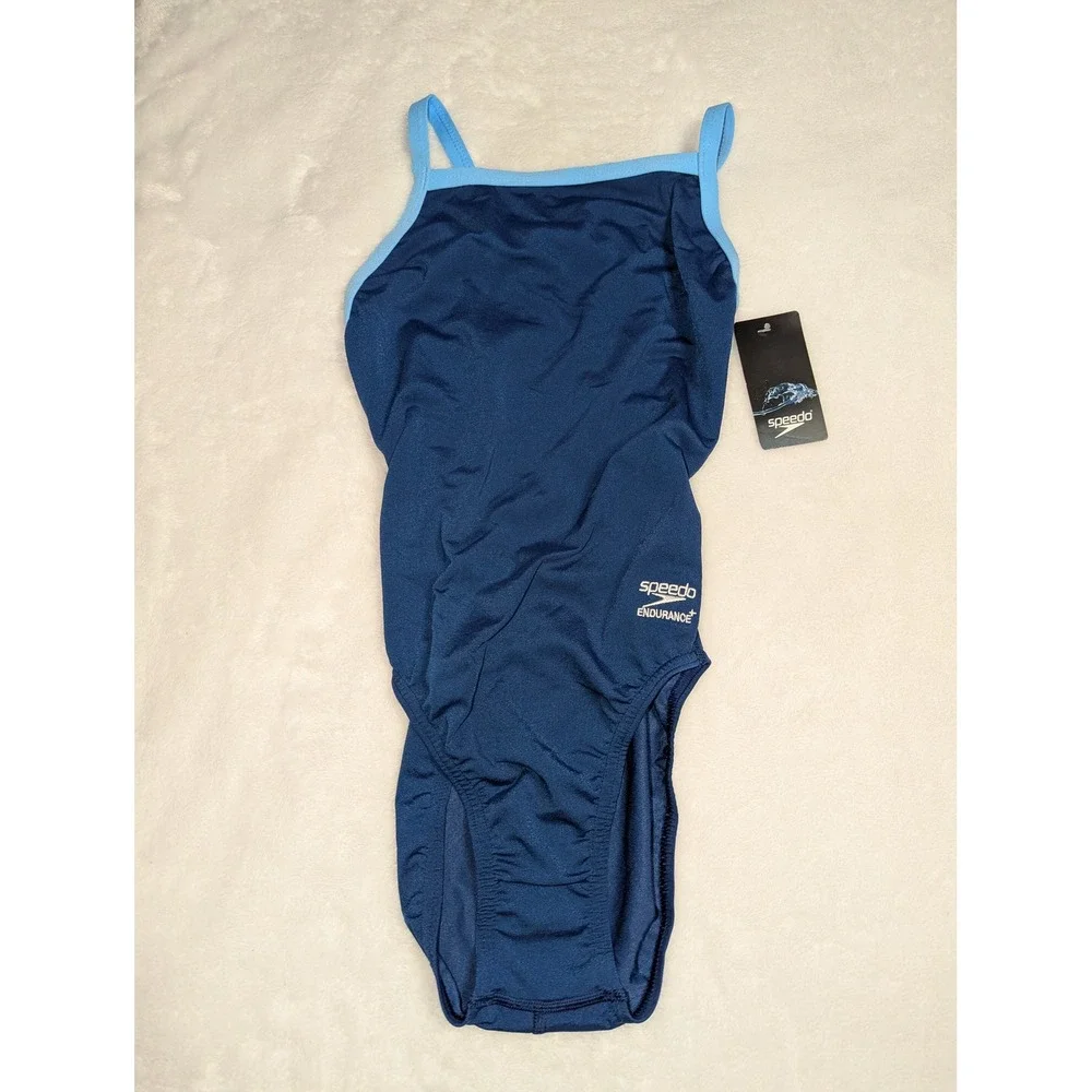 Speedo Endurance+ Flyback Training Swimsuit Navy Blue 819016317 Size‎ 28